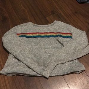 Rainbow stripe crop sweater